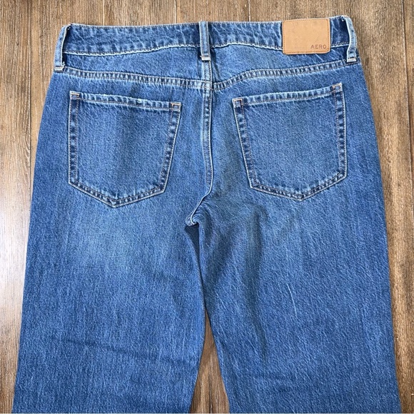 Aeropostale 90’s Mid Rise Baggy Jeans Blue Dark Wash Distressed - Picture 11 of 12